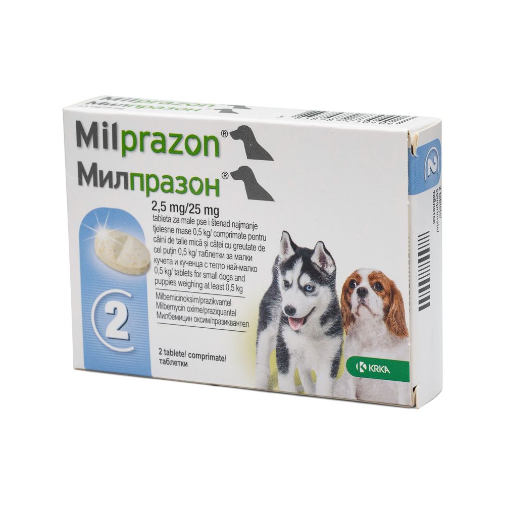 Milprazon dog 2.5mg/25mg 2cpr/ct max 5kg