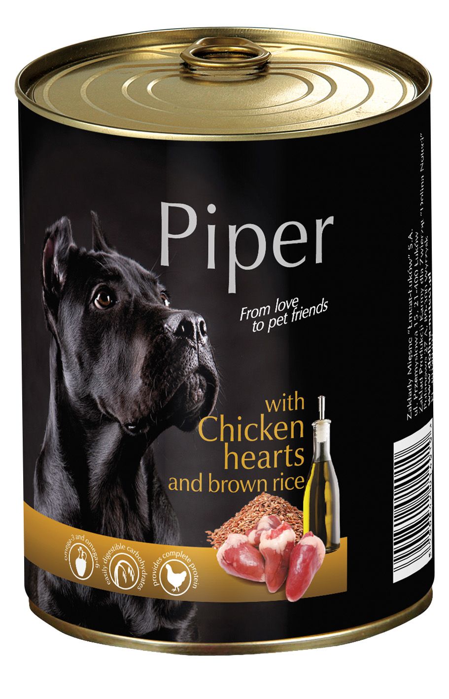 Hrana umeda Piper Adult, Inimi de pui si Orez brun, 400 g