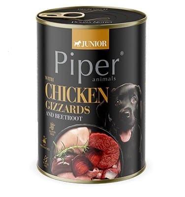 Hrana umeda Piper Junior, PIPOTE DE PUI SI SFECLA ROSIE, 400 g